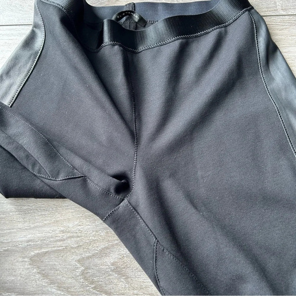 ELIE TAHARI Slim Ponte Pants  With Lamb Leather Trim on Sides - Picture 3 of 13